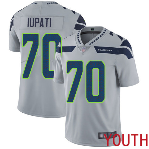 Seattle Seahawks Limited Grey Youth Mike Iupati Alternate Jersey NFL Football #70 Vapor Untouchable->seattle seahawks->NFL Jersey